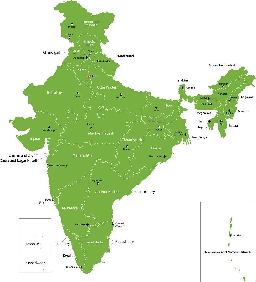 cartina india